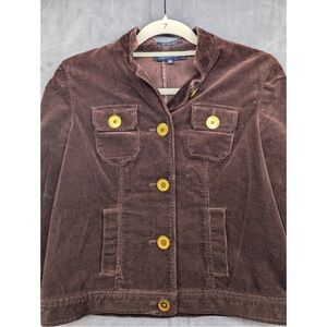 Jones New York Chocolate Corduroy Blazer with Gold Buttons